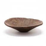 Early Circular Hand-Carved Dough Bowl