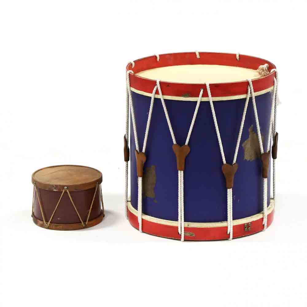 Two Decorative Drums with Faux Heads