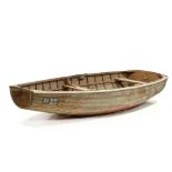 A Small Vintage Wood Dinghy and Paddles, "Lucy"