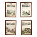 Four Framed Front Pages of Gleanson's Pictorial with Hunting Scenes