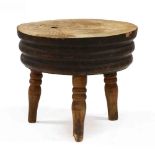 Unusual Antique Solid Cherry Butcher Block Table