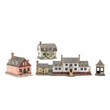 Lang & Wise Historic Home Collection, Four Ceramic Miniatures