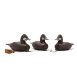 A String of Female Bufflehead Float Decoys by Romie Waterfield