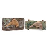 Two Mounted Canvasback Duck Head Boat Plaques