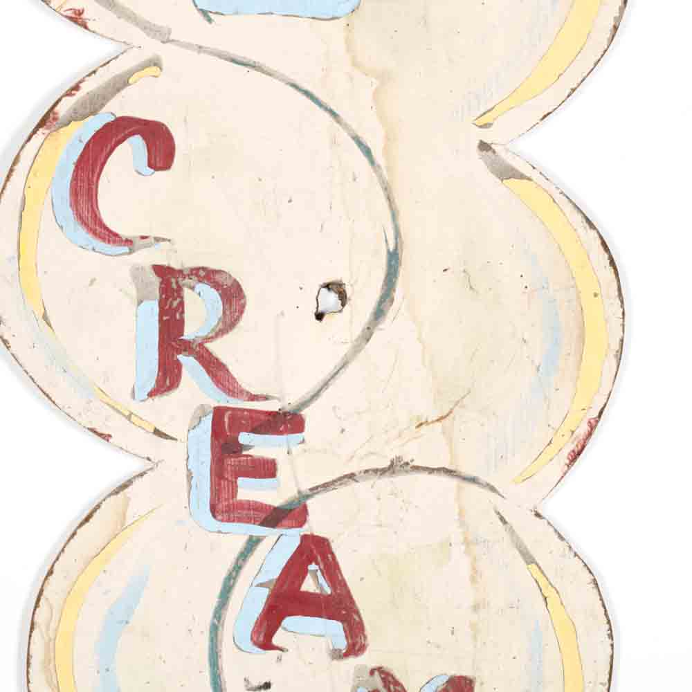 Vintage Hand-Painted Ice Cream Sign - Image 3 of 5