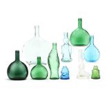 Ten Decorative Glass Bottles