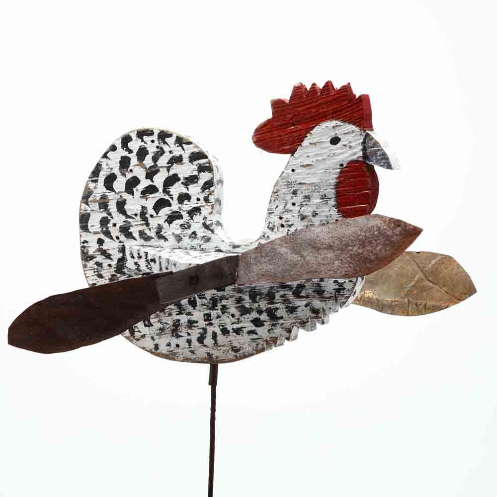 Folk Art Rooster Whirligig - Image 2 of 4