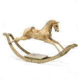 Large Antique Carved Wood Rocking Horse