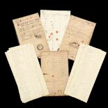 Bob Timberlake (NC, b. 1937), Twelve Artist Enhanced Antique Ledger Sheets