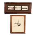 Two Framed Works Featuring Boating Vessels