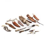 Fifteen Knives with Bone or Antler Handles