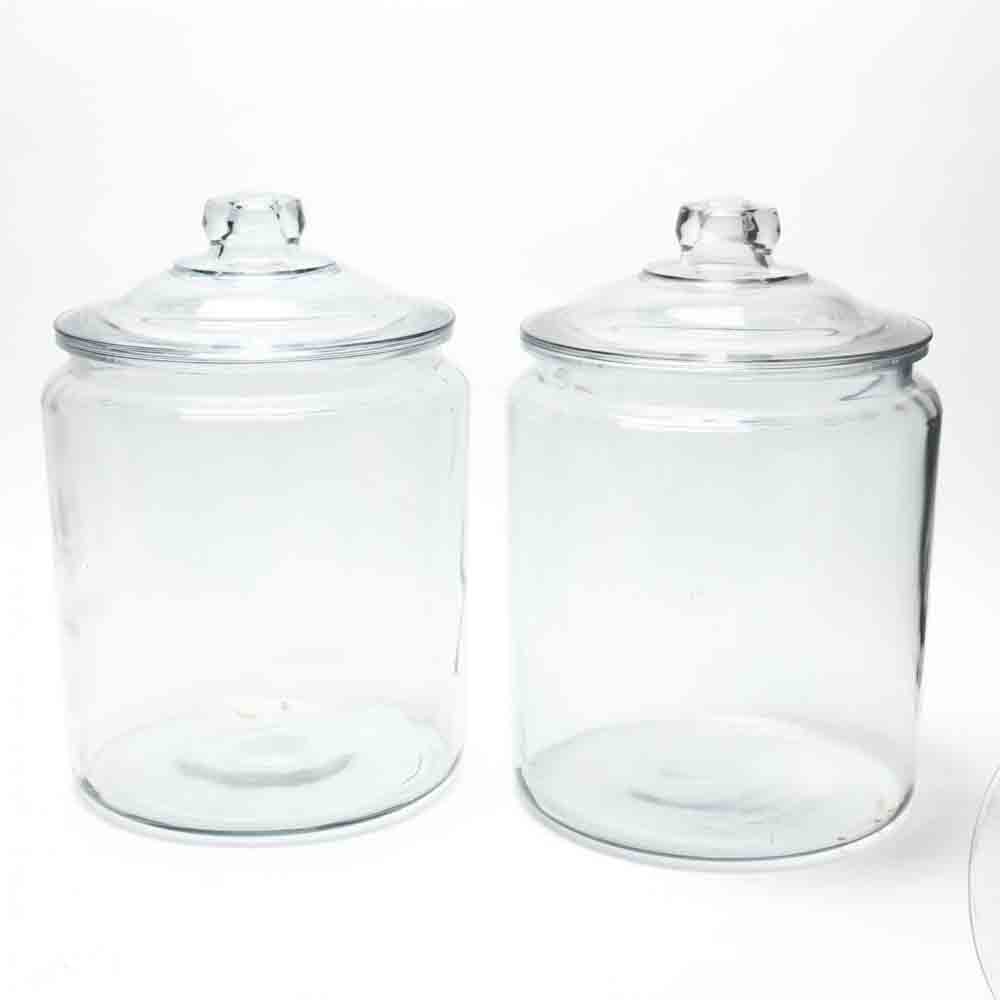 Five Clear Glass Lidded Countertop Containers - Image 3 of 6