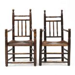 Pair of Abe Cassidy Jr. (NC, b. 1942), Bannister Back Armchairs