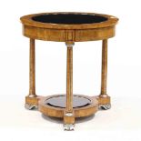 Theodore Alexander, Pavlovsk Collection, Burlwood and Stainless Steel One Drawer Table