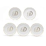 Five Herend Porcelain Coasters "D"