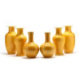 Three Pairs of Chinese Yellow Vases