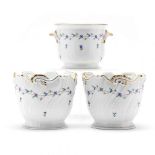 Three Herend "Blue Garland" Porcelain Cachepots