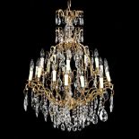 Fine Crystal and Brass Italianate Chandelier
