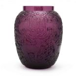 Lalique, Biches Glass Vase in Amethyst