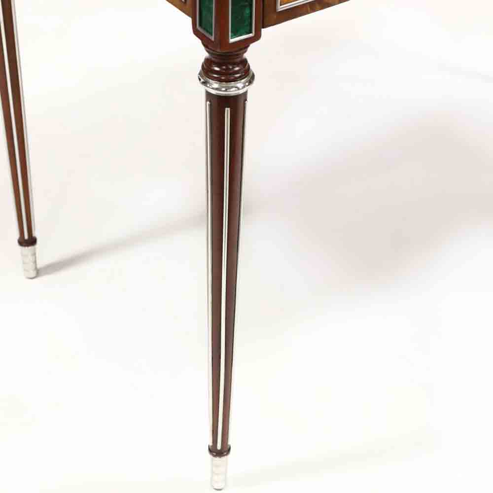 Theodore Alexander, Hermitage Collection, Leather Top Malachite Inlaid Writing Desk - Image 5 of 16
