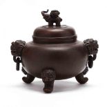 A Chinese Earthenware Censer with Cover