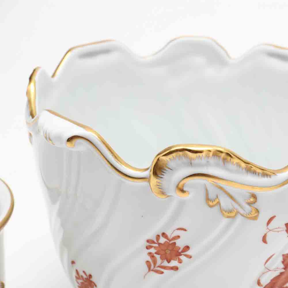 Three Herend "Chinese Bouquet Rust" Porcelain Cachepots - Image 5 of 10