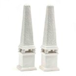 A Pair of Tiffany & Co. Porcelain Obelisks