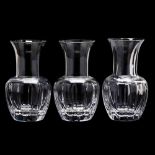 Three Daum Crystal Vases