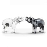 Two Baccarat Crystal Elephants