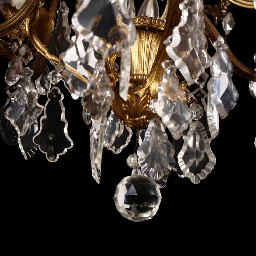 Antique French Classical Style Drop Prism Chandelier - Image 3 of 4