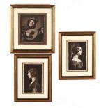 Samuel Arlent Edwards (British, 1861â€“1938), Three Mezzotint Portraits after Old Master Painti