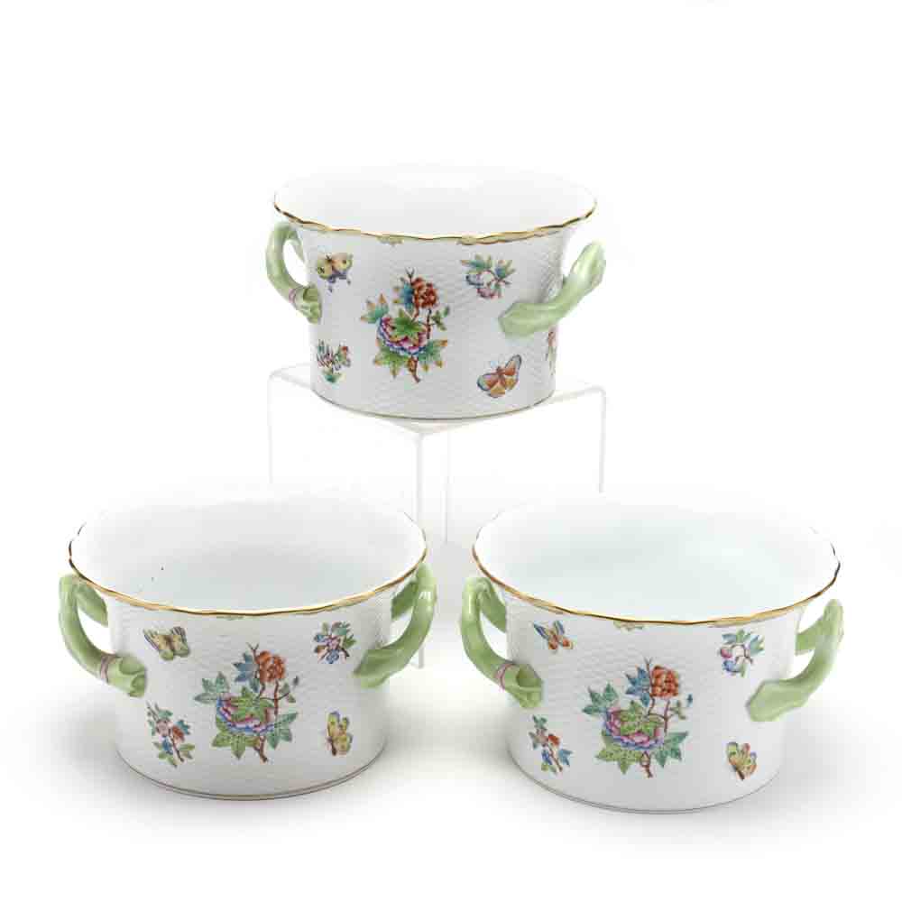 Three Herend Porcelain Cachepots "Queen Victoria" - Image 3 of 6