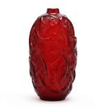 Rene Lalique, Red Ronces Glass Vase