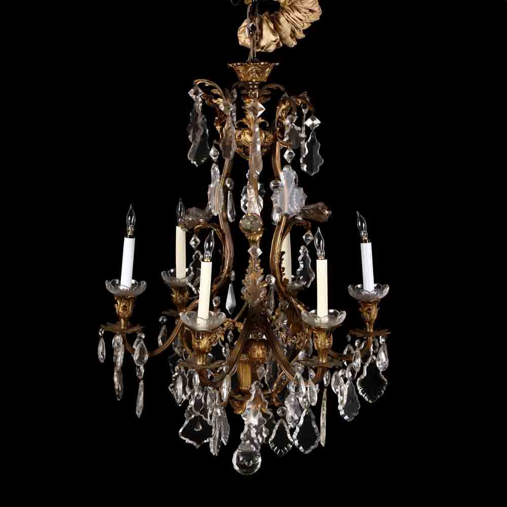 Antique French Classical Style Drop Prism Chandelier