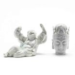 Two Chinese Porcelain Blanc de Chine Figurines