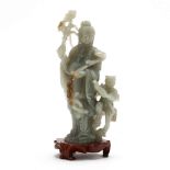 A Chinese Nephrite Jade Bodhisattva Carving