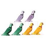 Baccarat, Three Pairs of Crystal Parrots