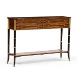 Theodore Alexander, Inlaid Coromandel Four Drawer Console Table