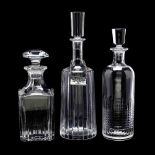 Three Baccarat Crystal Decanters