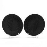Lalique, Pair of Black Tree of Life Plates