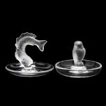 Two Lalique Crystal Jewelry Dishes