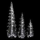 Three Simon Pearce Crystal Trees