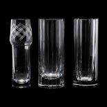 Three Baccarat Crystal Cylindrical Vases