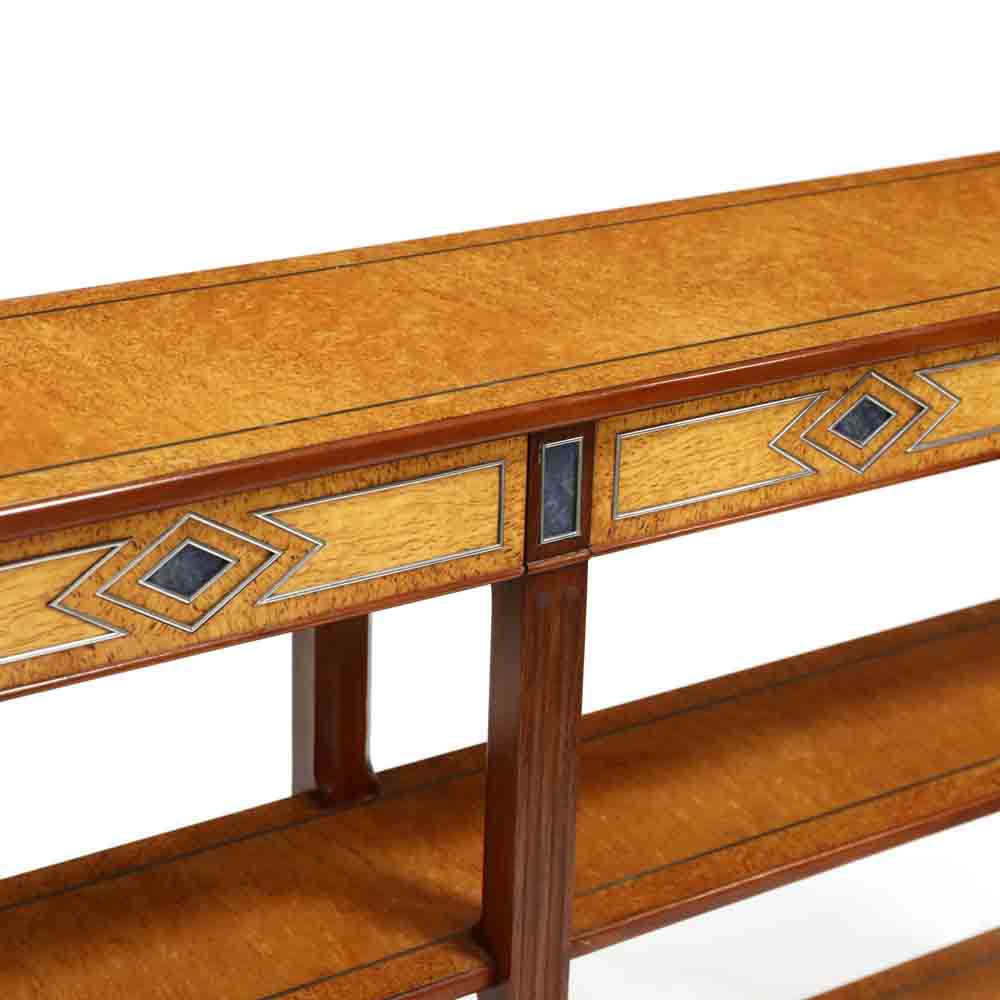 Theodore Alexander, Hermitage Collection, Burlwood and Lapis Lazuli Inlaid Console Table - Image 3 of 6