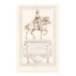 Antique Engraving of the Equestrian Monument of NiccolÃ² da Tolentino