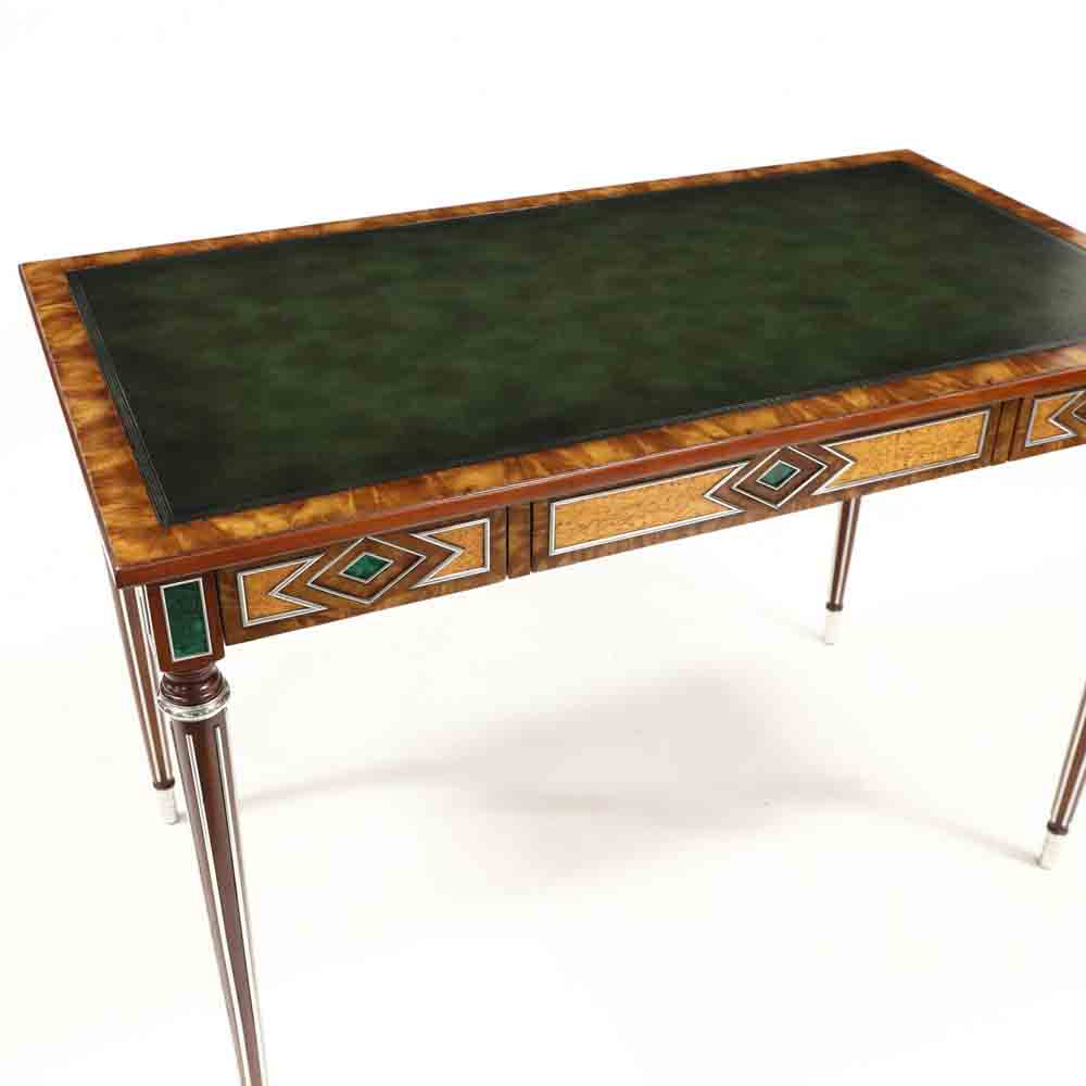 Theodore Alexander, Hermitage Collection, Leather Top Malachite Inlaid Writing Desk - Image 10 of 16
