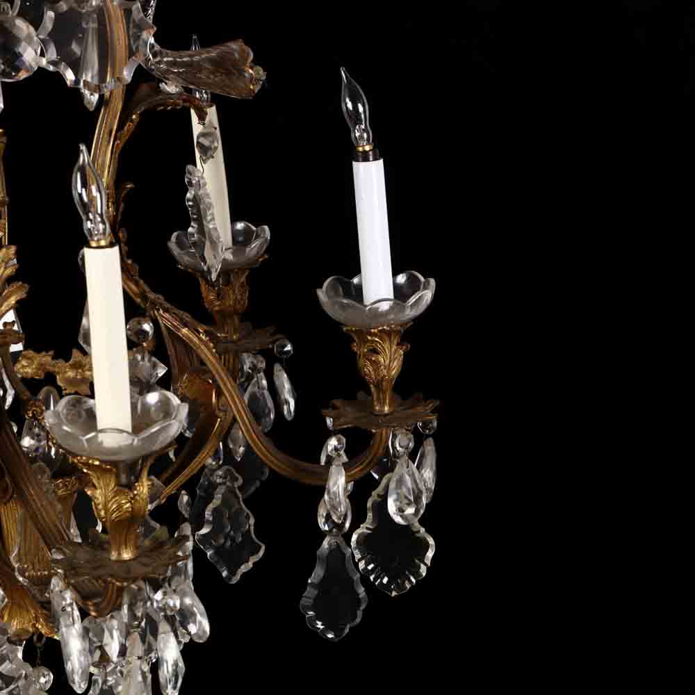Antique French Classical Style Drop Prism Chandelier - Image 2 of 4