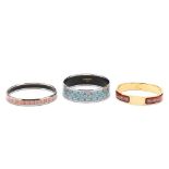 Three Printed Enamel Bracelets, Hermes