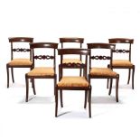 Set of Six New York Classical Carved Mahogany Side Chairs