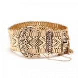 14KT Gold and Enamel Hidden Watch Bracelet